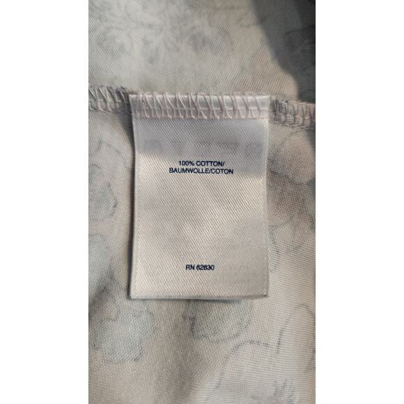 Lands' End Shift Dress MEDIUM 100% Cotton Floral Stretch S/S Pink Green Casual - Picture 7 of 8